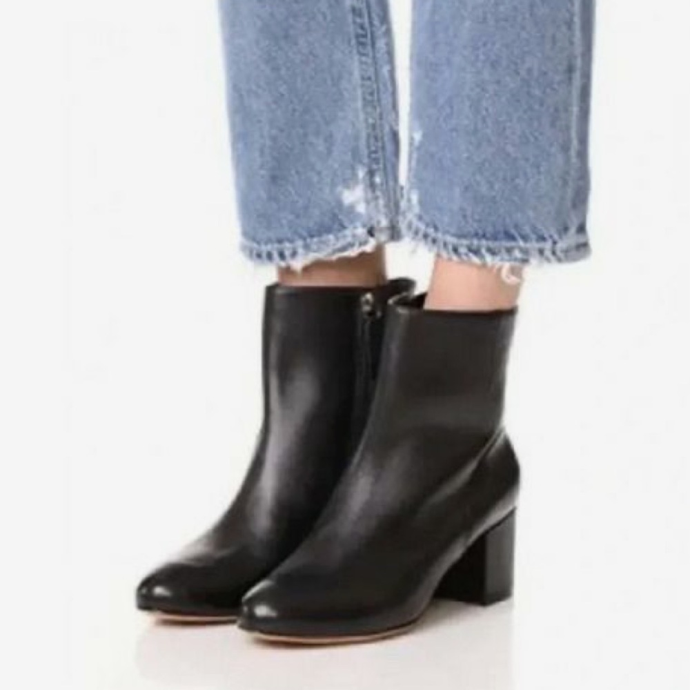 Schutz Black Leather Ankle Boots